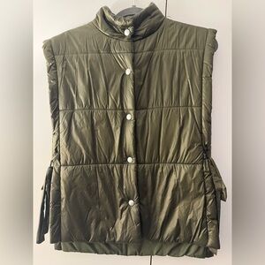 Pilcro Olive Green Packable Puffer Vest